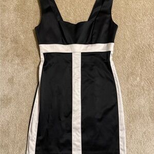 bebe Black and White Mini Dress